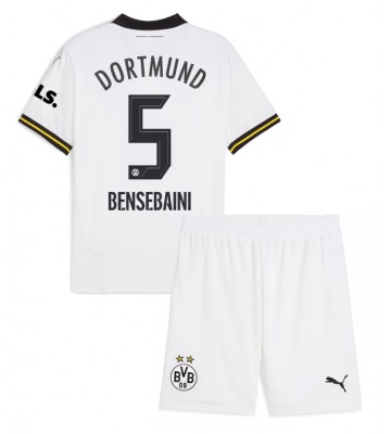 Borussia Dortmund Ramy Bensebaini #5 Tercera Equipación Niños 2024-25 Manga Corta (+ Pantalones cortos)